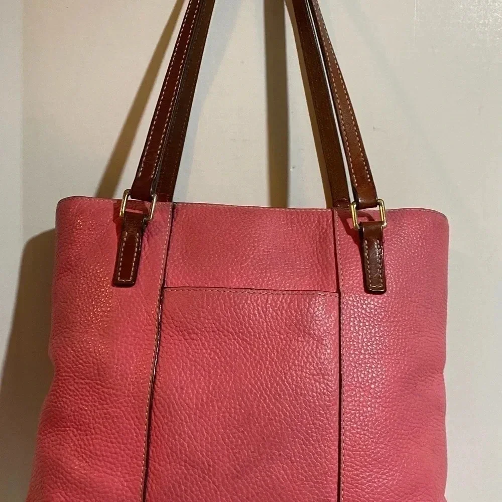 Dooney Bourke pink pebbled leather hobo handbag